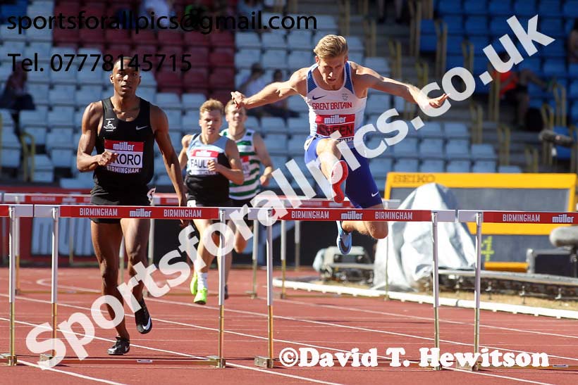 Mens 400 metres hurdles, Muller British Championships, Alexander Stadium, Birmingham. Photo: David T. Hewitson/Sports for All Pics